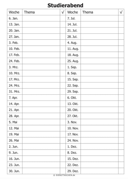JW Taschen-Kalender für Jahr 2025