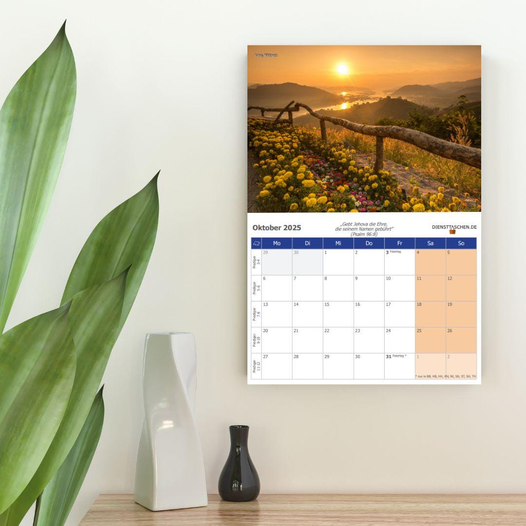 Wandkalender 2025 - mit wöchentlichen Bibelleseprogramm