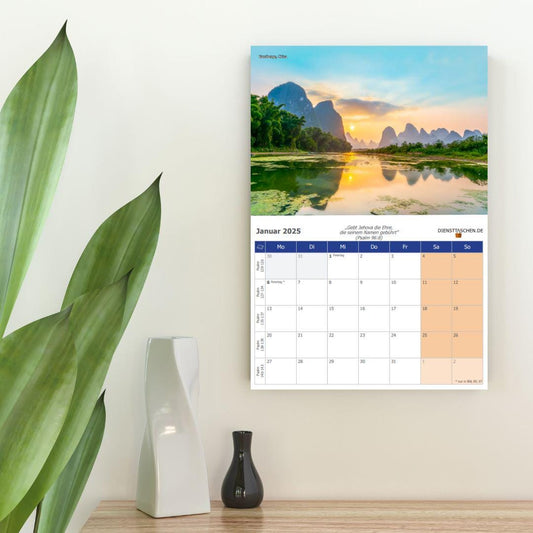 Wandkalender 2025 - mit wöchentlichen Bibelleseprogramm