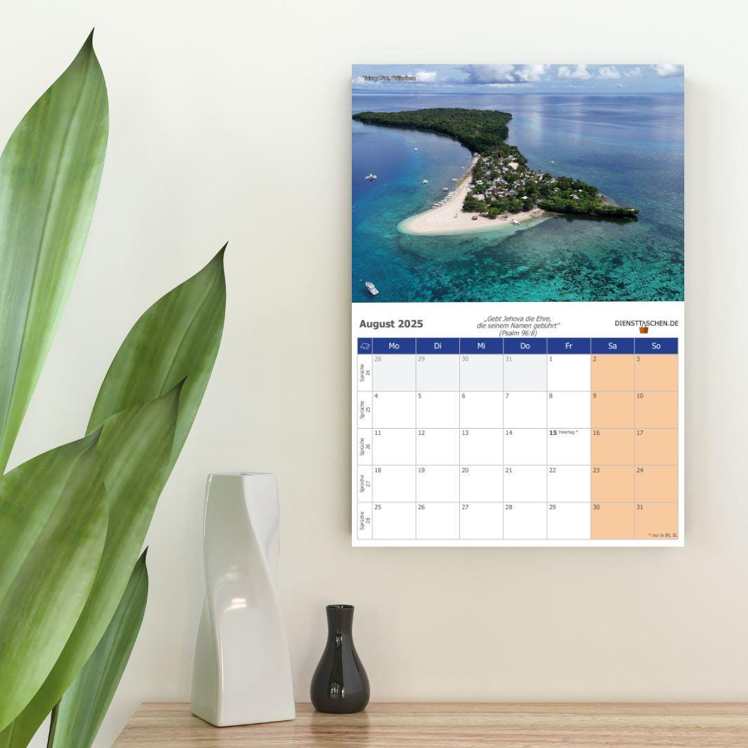 Wandkalender 2025 - mit wöchentlichen Bibelleseprogramm