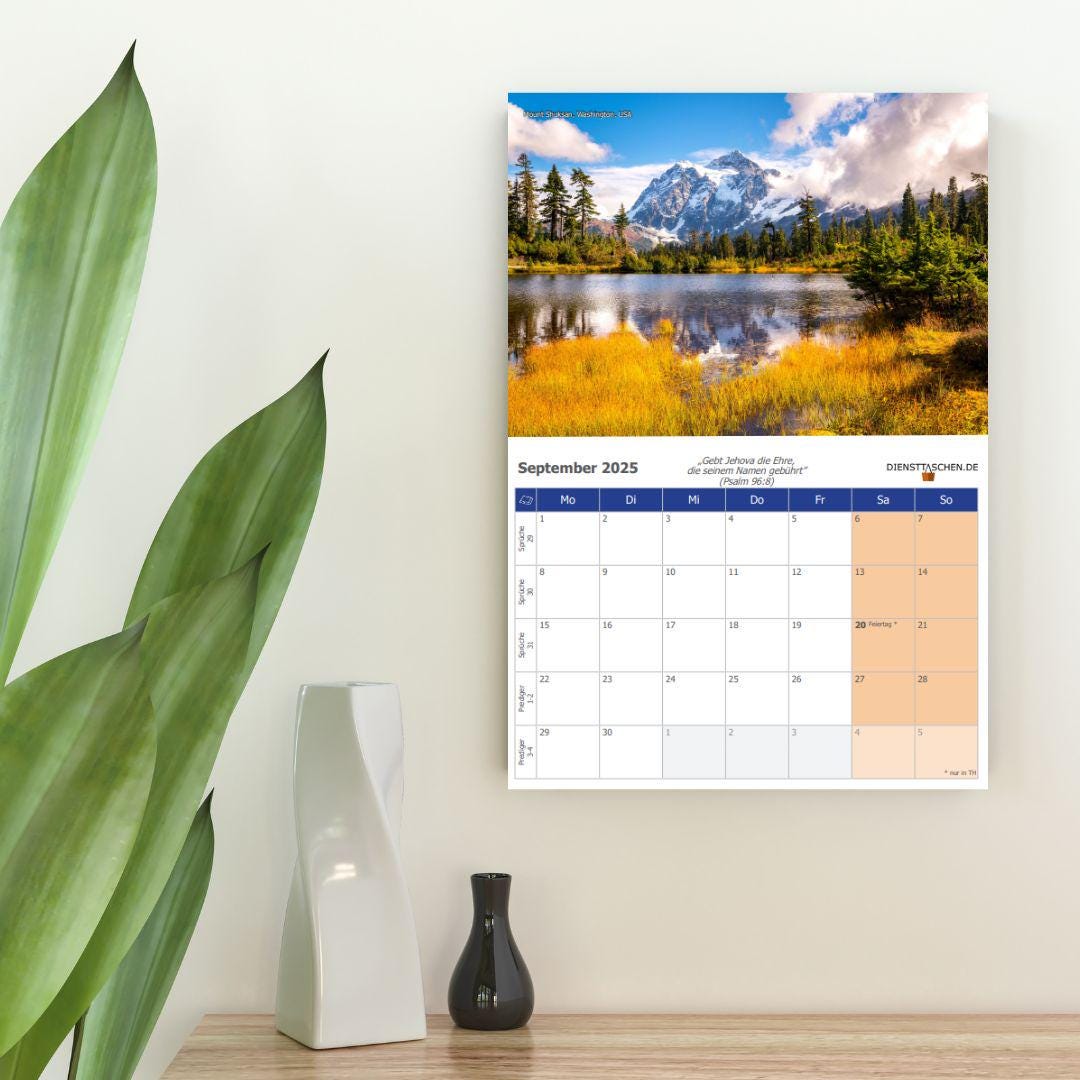 Wandkalender 2025 - mit wöchentlichen Bibelleseprogramm