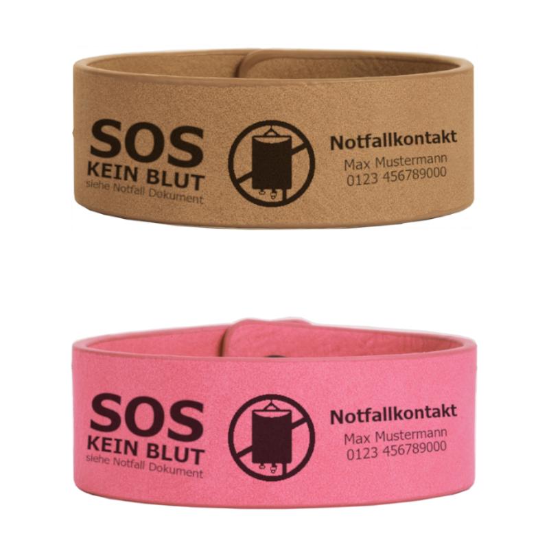 JW Armband - Kunstleder mit Gravur - KEIN BLUT