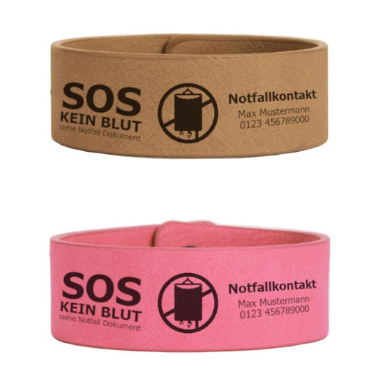 JW Armband - Kunstleder mit Gravur - KEIN BLUT