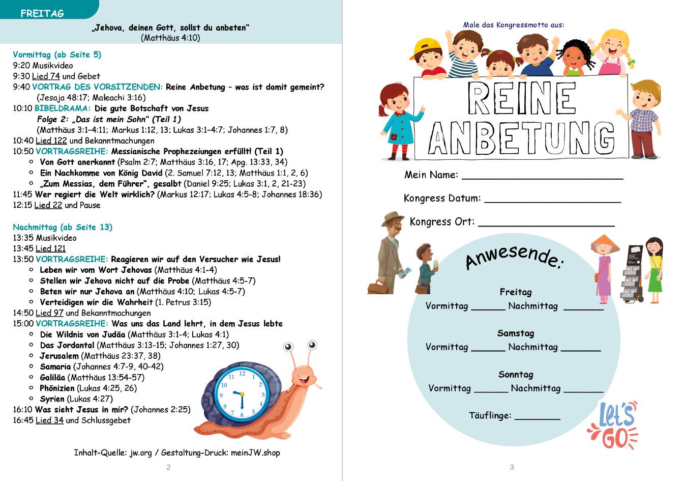 Kinder-Notizbuch - Regionaler Kongress 2025 - Reine Anbetung
