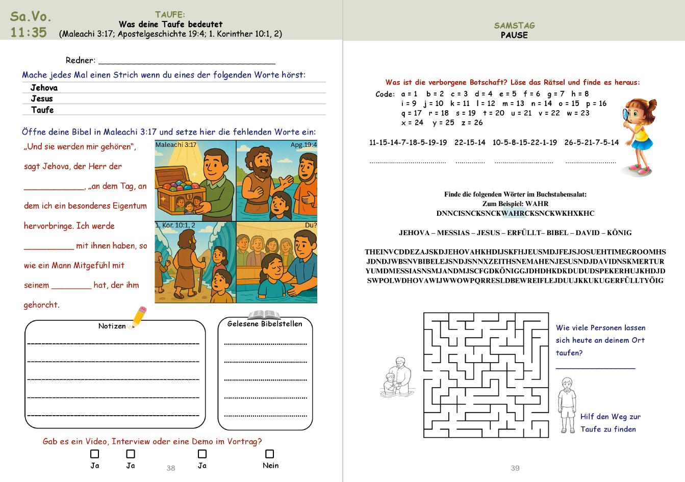 Kinder-Notizbuch - Regionaler Kongress 2025 - Reine Anbetung