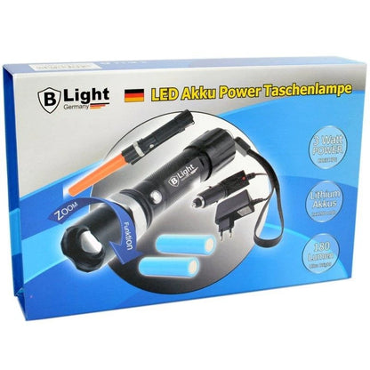 LED Akku Power Taschenlampe mit SOS Fackel