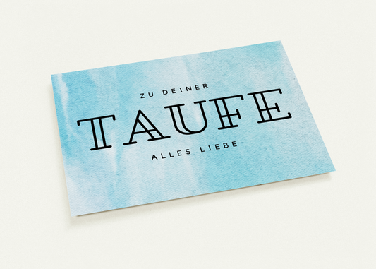 Postkarte zur Taufe - Alles Liebe (Blau)
